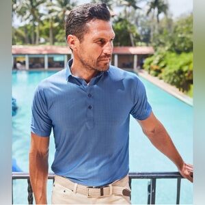 Collars & Co NWT Men's Featherweight Relaxed Midnight Circuit Polo Shirt Size XL